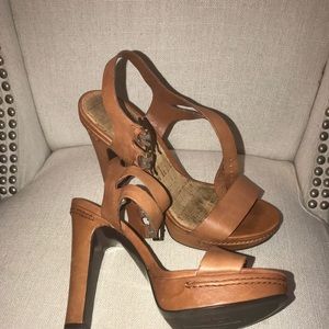 Ralph Lauren Black Leather Platform Heels